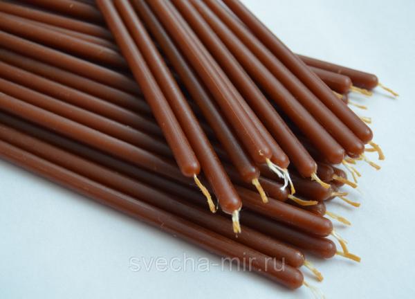 Свеча восковая " Коричневая " № 60, фасовка 0,5 кг. (75 шт.)